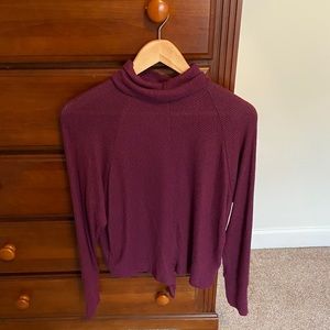 Burgundy turtleneck sweater